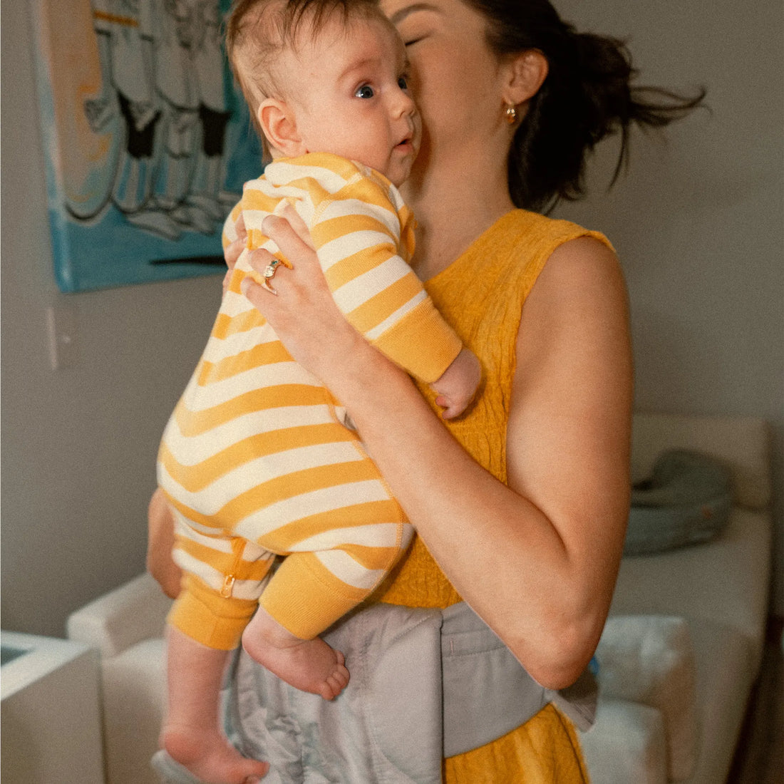 Woman holding baby