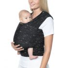 Mom wearing baby inward facing in Aura Wrap Spellbound Baby Carrier