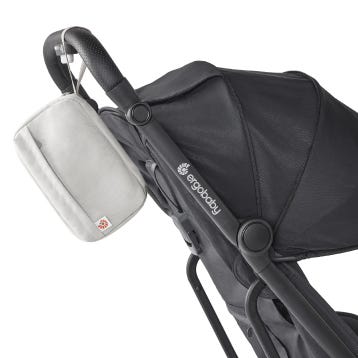 Stowable hang loop to snap on stroller handlebar