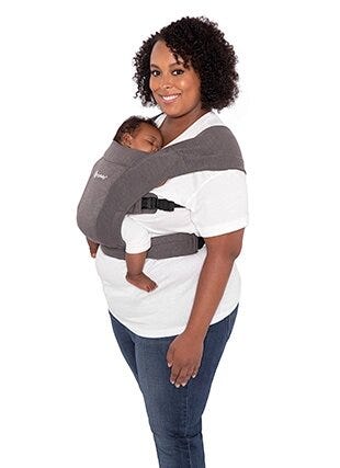  Ergobaby Embrace Cozy Newborn Baby Wrap Carrier (7-25 Pounds),  Ponte Knit, Pure Black : Baby