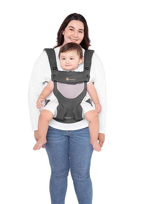 New! ErgoBaby Four Position 360 Carrier Cool Air Carbon Grey 4 Positions 